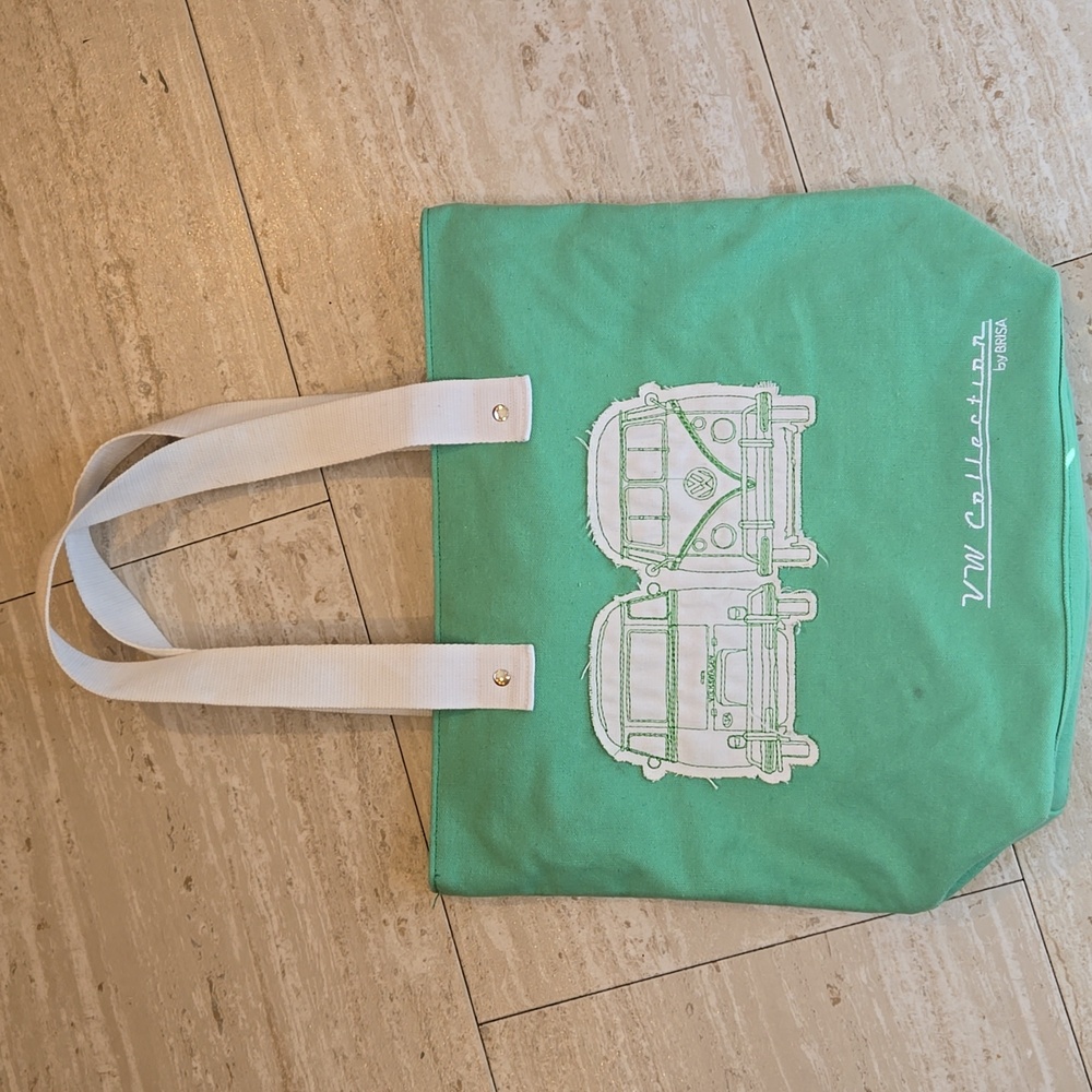 VW Collection Green Zipper Tote Bag by Brisa